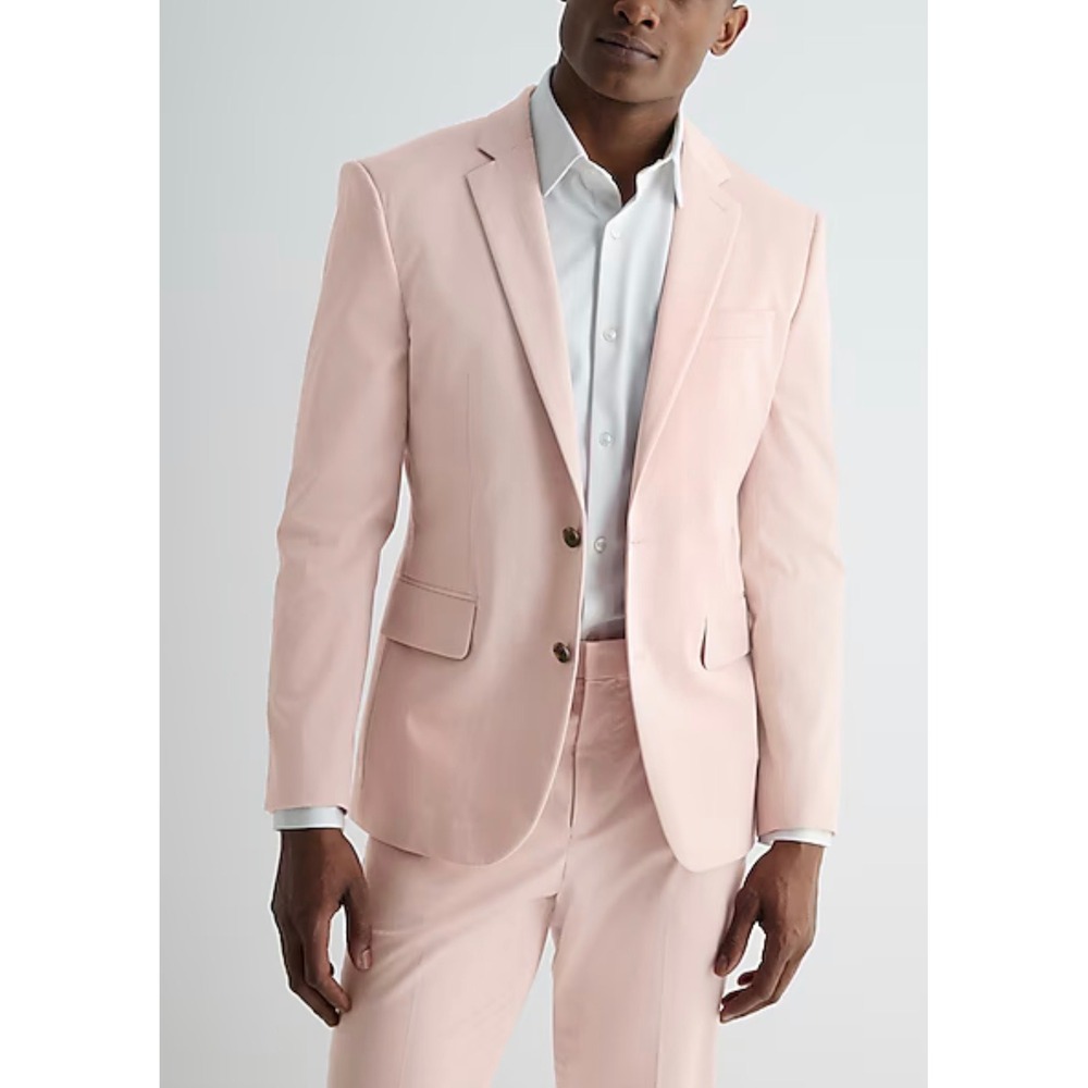 Express Mens Slim Fit Two Button Blazer Light Pink 36S NWT